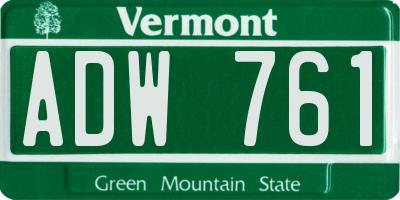 VT license plate ADW761