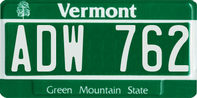 VT license plate ADW762