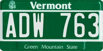 VT license plate ADW763