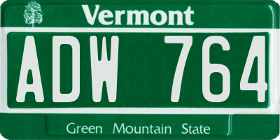 VT license plate ADW764