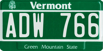 VT license plate ADW766