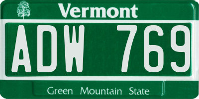 VT license plate ADW769