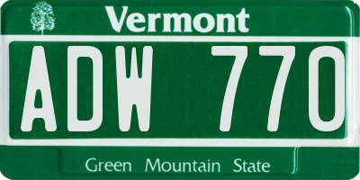 VT license plate ADW770