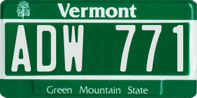 VT license plate ADW771