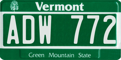VT license plate ADW772