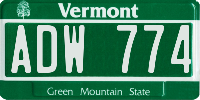 VT license plate ADW774