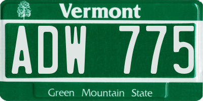 VT license plate ADW775