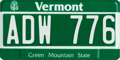 VT license plate ADW776