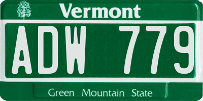 VT license plate ADW779