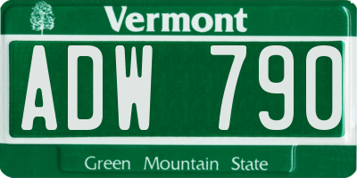 VT license plate ADW790