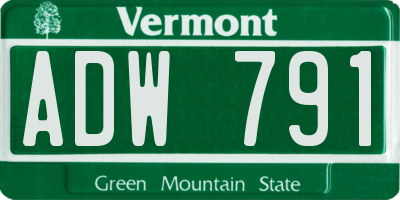 VT license plate ADW791