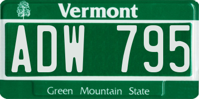 VT license plate ADW795