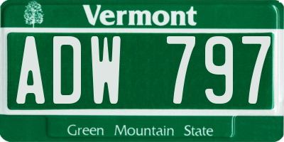 VT license plate ADW797