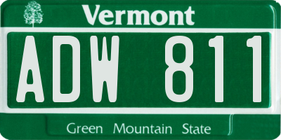 VT license plate ADW811