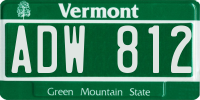 VT license plate ADW812