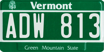 VT license plate ADW813