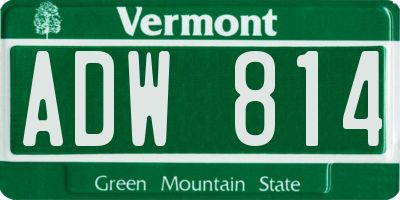 VT license plate ADW814