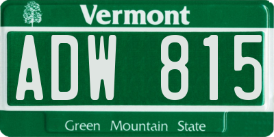 VT license plate ADW815