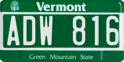 VT license plate ADW816