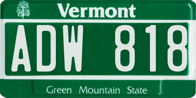 VT license plate ADW818