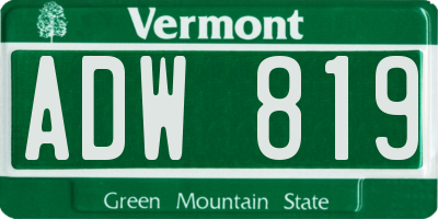 VT license plate ADW819