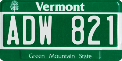 VT license plate ADW821