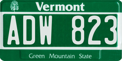 VT license plate ADW823