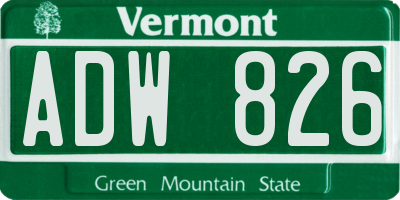 VT license plate ADW826