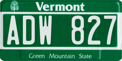 VT license plate ADW827