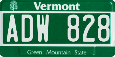 VT license plate ADW828