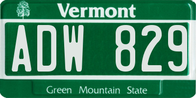 VT license plate ADW829