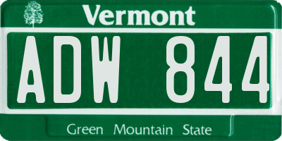 VT license plate ADW844