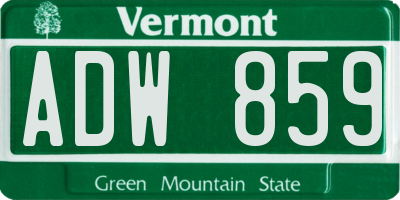 VT license plate ADW859