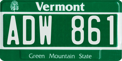 VT license plate ADW861