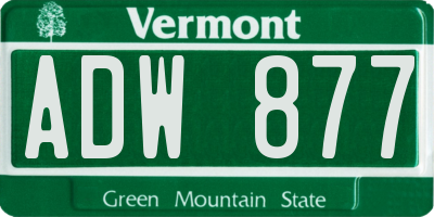 VT license plate ADW877