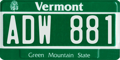 VT license plate ADW881
