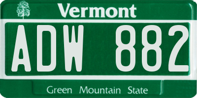 VT license plate ADW882