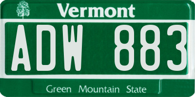 VT license plate ADW883