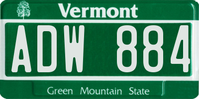 VT license plate ADW884