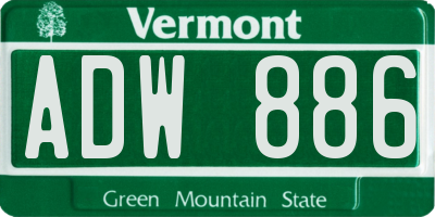 VT license plate ADW886