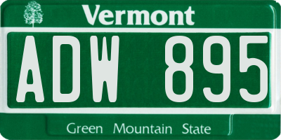 VT license plate ADW895