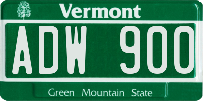 VT license plate ADW900