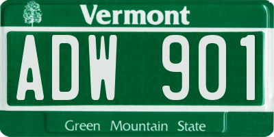 VT license plate ADW901