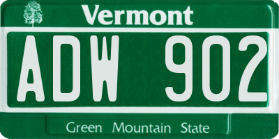 VT license plate ADW902