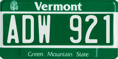 VT license plate ADW921