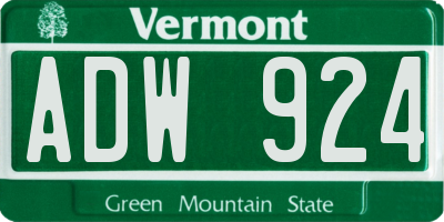 VT license plate ADW924