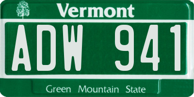 VT license plate ADW941