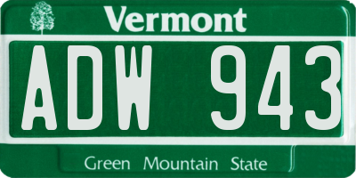 VT license plate ADW943