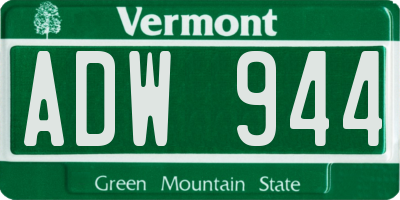 VT license plate ADW944