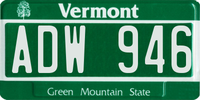 VT license plate ADW946